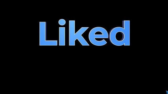 3D Like to Liked Button Animation with Blue Mouse Cursor Pointer, Click Interaction Graphic for User Interface and Video Editing