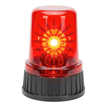 Red emergency light with rotating beacon effect