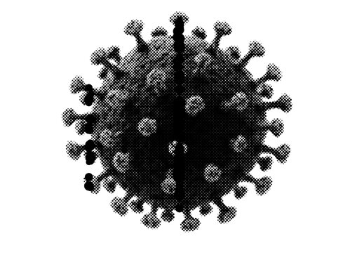 Capsid virus particle infection in disease cell microscopic of medical health pathology biology coronavirus flu pandemic bacterium pathogen