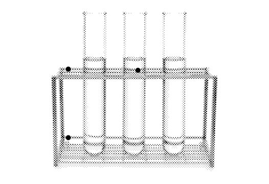 Tubes test halftone rack in glass laboratory science of chemistry biology experiment research lab equipment vector illustration graphic