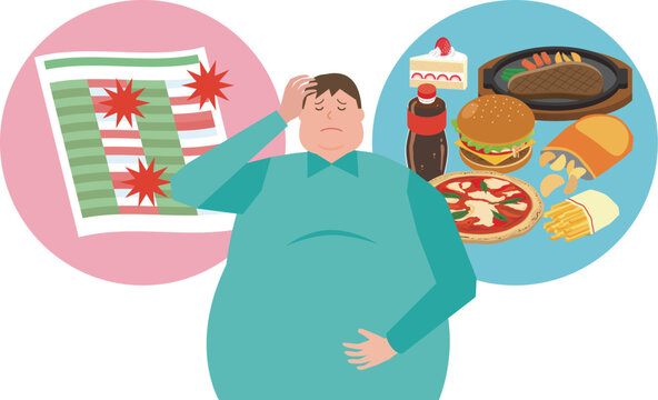 健康と食生活について考える男性