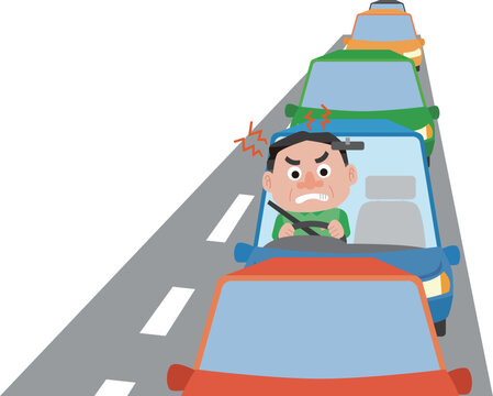 渋滞でイライラする男性