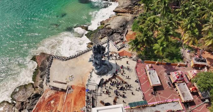 The Aazhimala Shiva Temple is a Hindu temple located on the coast of the Arabian Sea near Vizhinjam in the Thiruvananthapuram district of Kerala, India.