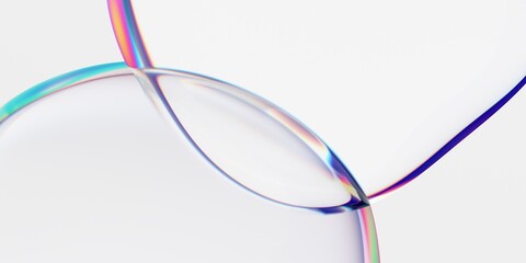 Fototapeta na wymiar Abstract design, wavy iridescent shapes, 3d render