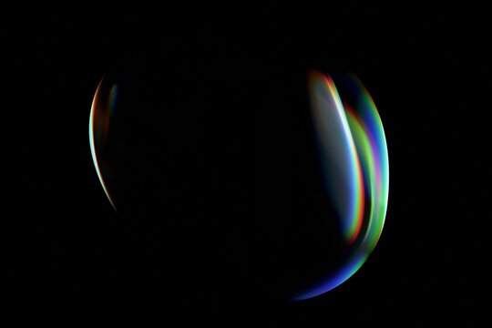 Abstract minimalist design, iridescent glass shape, 3d render