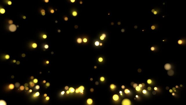 Abstract gold particles dust flickering and dropping on the flower.