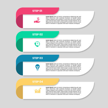 4 step business process infographic template with icons