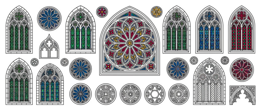 Gothic Architectural Elements Collection Isolated