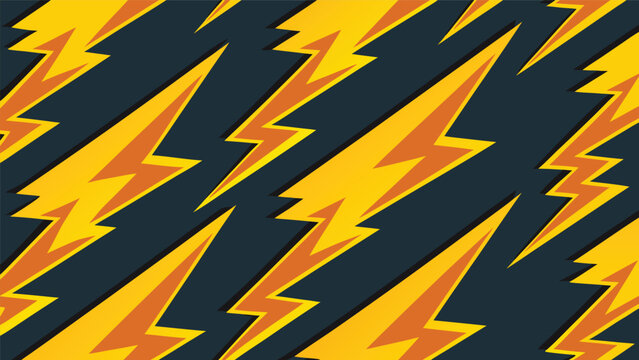 Seamless pattern with yellow and orange lightning bolts against dark background editing vector illustration lightning seamless electrical background editing vector illustration