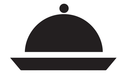 Fototapeta premium Cloche food cover icon, restaurant serving dish symbol for catering and dining services