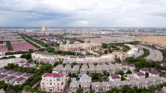 Peng Huoth residential development Chbar Ampov district of Phnom Penh, Cambodia, aerial drone