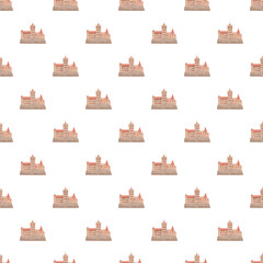Naklejka premium Castle pattern forming a fun repeating texture on a white background