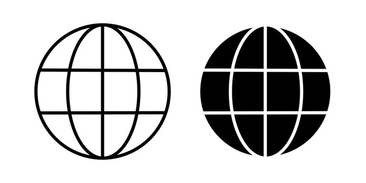 Globe icon line logos kit