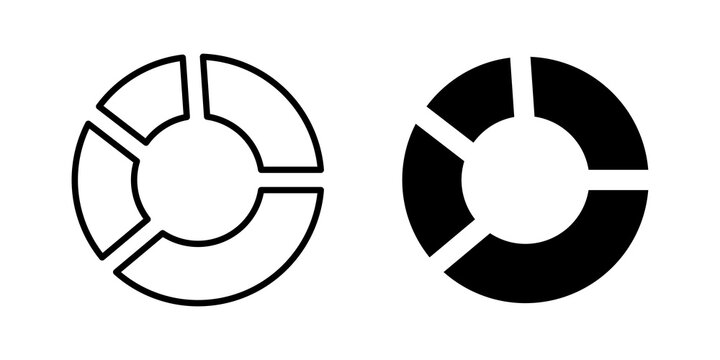 Donut chart icon line logos kit