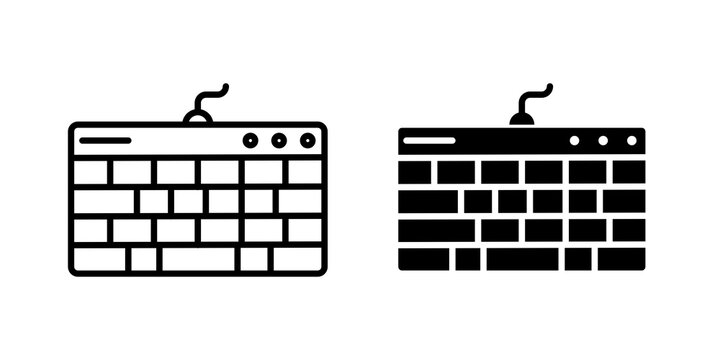 Keyboard icon line logos kit