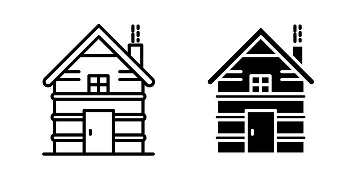 Cabin icon line logos kit
