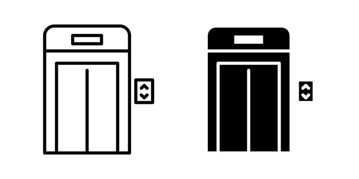 Elevator icon line logos kit