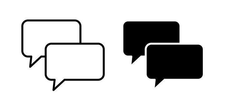 Talk bubble speech icon line logos kit