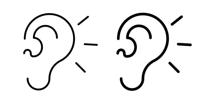 Hearing icon line logos kit