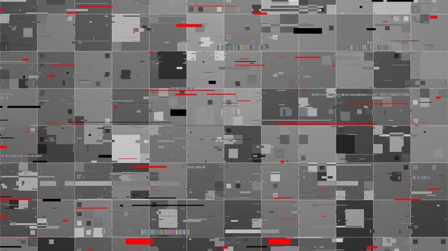 intricate abstract digital glitch pattern loopable animation, showcasing a modern blend of technology and chaotic visual disruption