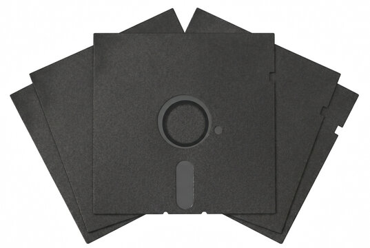 Vintage Five Quarter Inch Floppy Disks Fanned Out