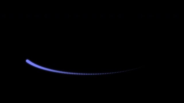 Abstract celestial particle trails moving in elliptical orbits with alpha channel overlay