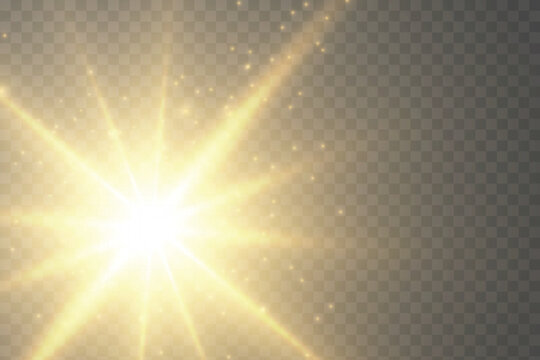 Vector transparent sunlight special lens flash light effect.front sun lens flash. Vector blur in the light of radiance. Element of decor.	
