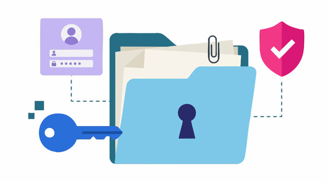 Data Security and File Protection Concept with User Login and Key