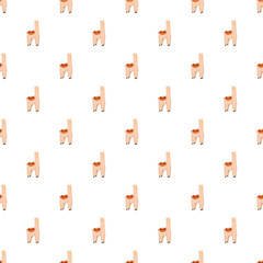 Naklejka premium Little cartoon llamas standing in a cute, hand drawn, seamless, and repeating pattern
