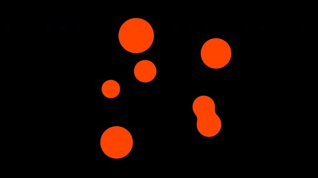 Abstract orange liquid blobs moving on a transparent background for overlay