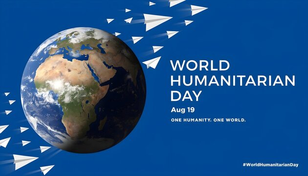 World humanitarian day colorful globe illustration