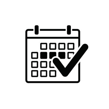 Time off approval icon with marked calendar grid for employee leave management and holiday planning