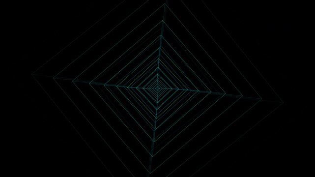 Abstract tesseract hypercube projection with rotating wireframe geometry and alpha channel