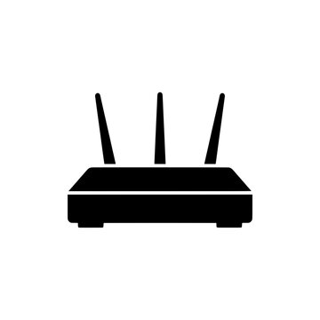 Wireless Router Icon, Network Device Symbol, Internet Connection Technology Vector