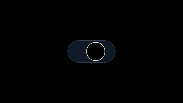 Animated cosmic eclipse toggle switches sliding on a transparent background for UI design