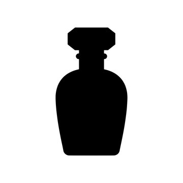 Elegant Perfume Bottle Silhouette, Classic Fragrance Container Icon, Luxury Beauty Product Vector