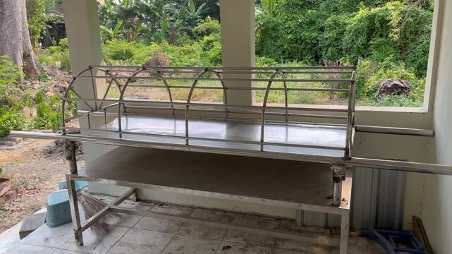 Traditional Islamic Metal Mortuary Stretcher In Public Cemetery