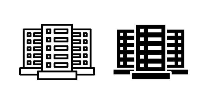 Data center icon simple symbols bundle