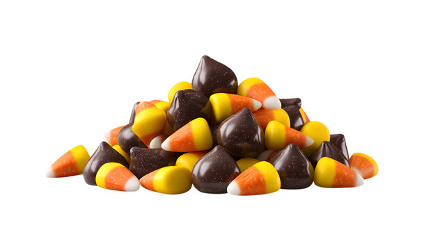 Chocolate candy corn pile harvest fun