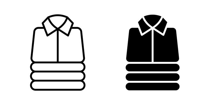 Stack of folded shirts icon simple symbols bundle
