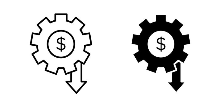 Cost optimization icon simple symbols bundle