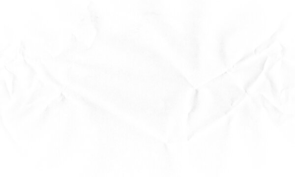 Clean white crumpled paper texture background with soft creased details for creative designs Background