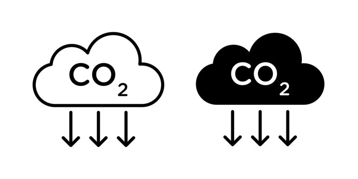 carbon reduction icon simple symbols bundle