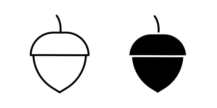 Oak nut icon simple symbols bundle