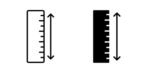Fototapeta na wymiar Measurement ruler icon simple symbols bundle
