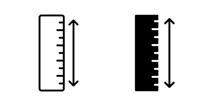 Measurement ruler icon simple symbols bundle