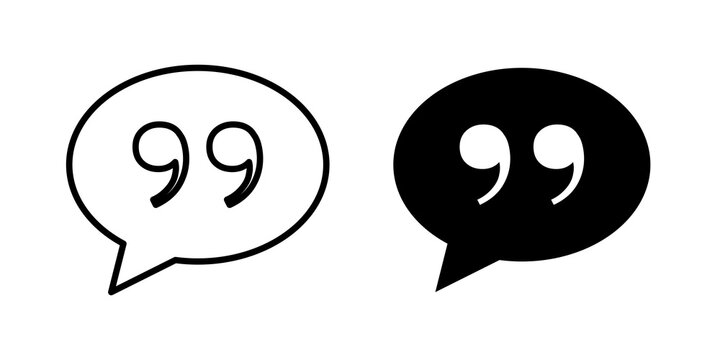 Quote Mark icon simple symbols bundle