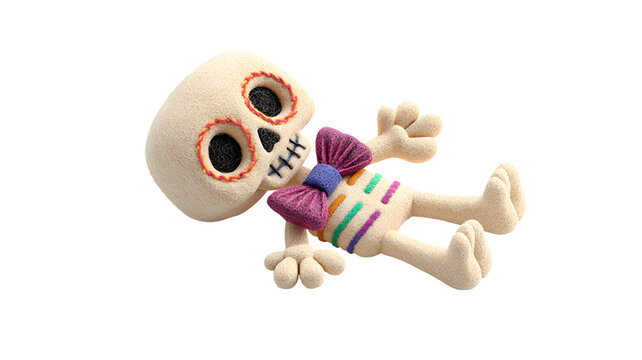 Day of the dead skeleton toy colorful outfit