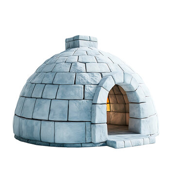 Snow igloo house dome shelter isolated on transparent background with winter cold architecture concept