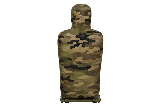 Military Training Decoy Target with Camouflage Pattern on Transpare...